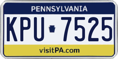 PA license plate KPU7525