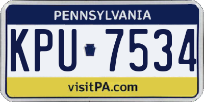 PA license plate KPU7534