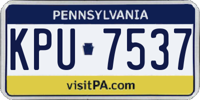 PA license plate KPU7537