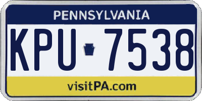 PA license plate KPU7538