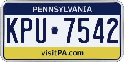 PA license plate KPU7542