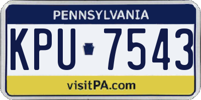 PA license plate KPU7543