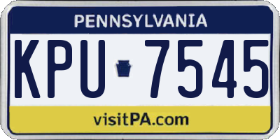 PA license plate KPU7545