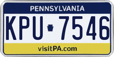 PA license plate KPU7546