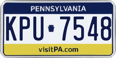 PA license plate KPU7548