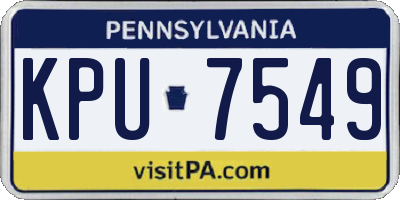 PA license plate KPU7549