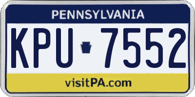 PA license plate KPU7552