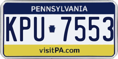 PA license plate KPU7553