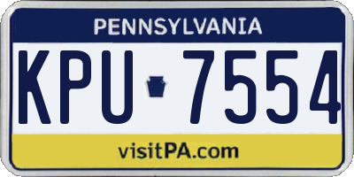 PA license plate KPU7554