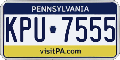 PA license plate KPU7555