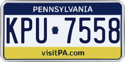 PA license plate KPU7558