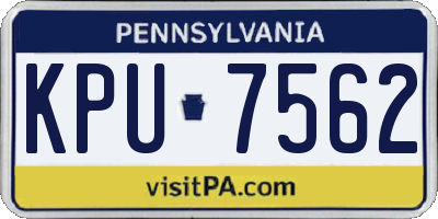 PA license plate KPU7562