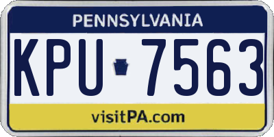PA license plate KPU7563