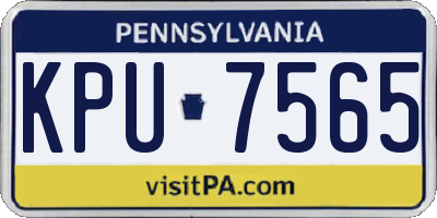 PA license plate KPU7565