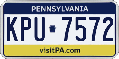 PA license plate KPU7572