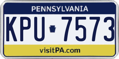 PA license plate KPU7573