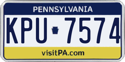 PA license plate KPU7574