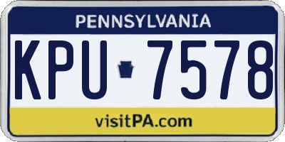 PA license plate KPU7578