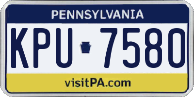 PA license plate KPU7580