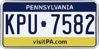 PA license plate KPU7582