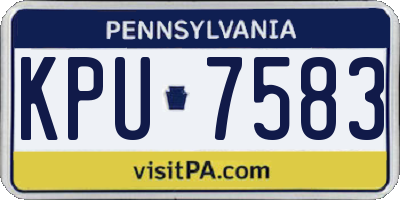 PA license plate KPU7583