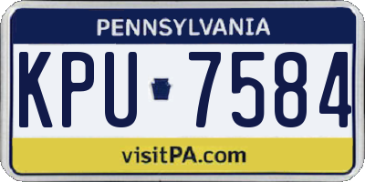 PA license plate KPU7584