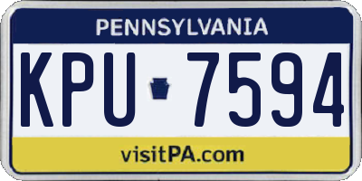 PA license plate KPU7594