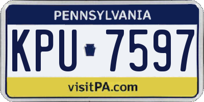 PA license plate KPU7597