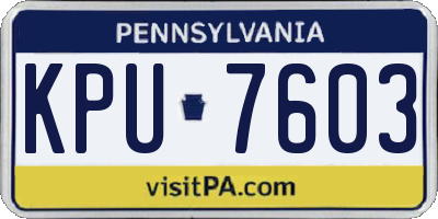 PA license plate KPU7603