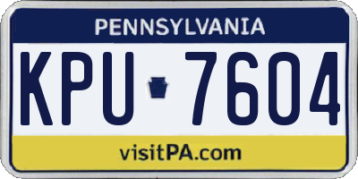 PA license plate KPU7604