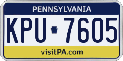 PA license plate KPU7605