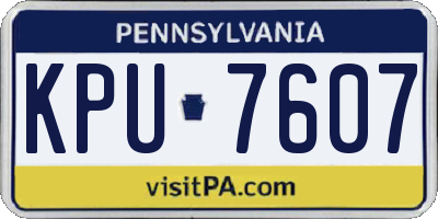 PA license plate KPU7607
