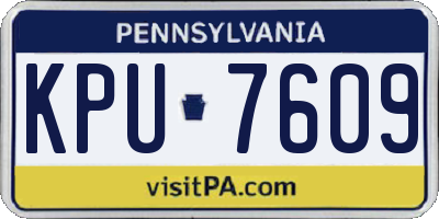 PA license plate KPU7609