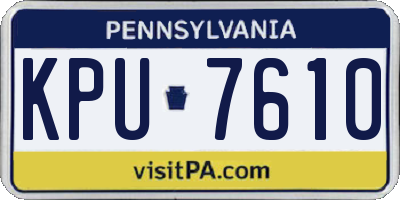 PA license plate KPU7610