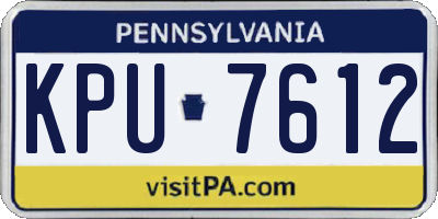PA license plate KPU7612