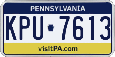 PA license plate KPU7613