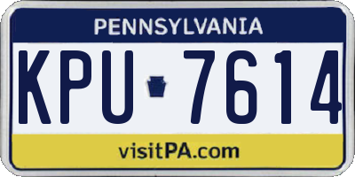 PA license plate KPU7614