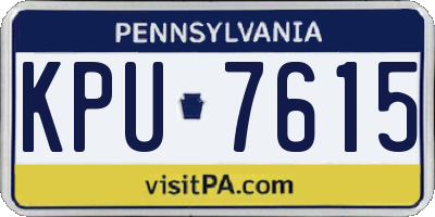 PA license plate KPU7615