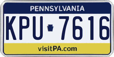 PA license plate KPU7616