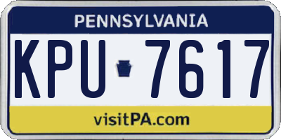 PA license plate KPU7617