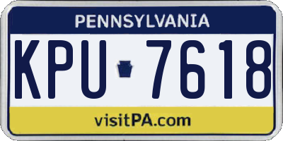 PA license plate KPU7618