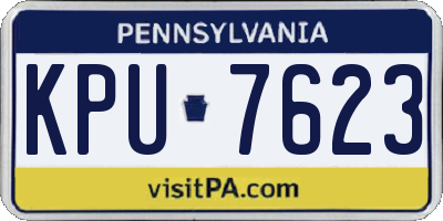 PA license plate KPU7623