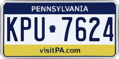 PA license plate KPU7624
