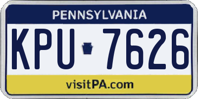 PA license plate KPU7626