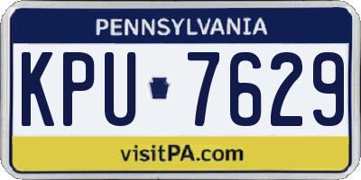 PA license plate KPU7629