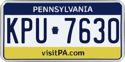PA license plate KPU7630