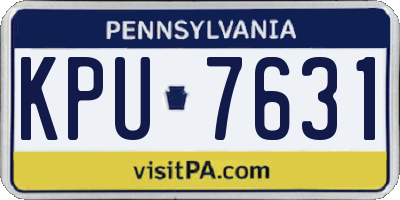 PA license plate KPU7631