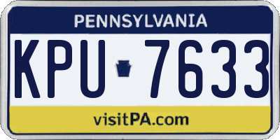 PA license plate KPU7633