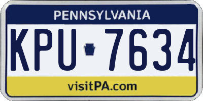 PA license plate KPU7634