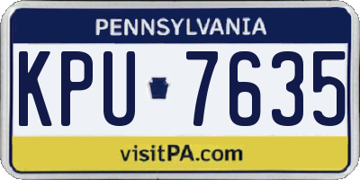 PA license plate KPU7635